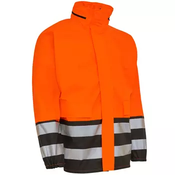 Elka PU Heavy rain jacket, Hi-Vis Orange/Black