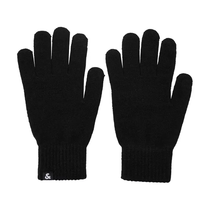 Jack & Jones JACBARRY stickade handskar, Black, Black, large image number 0