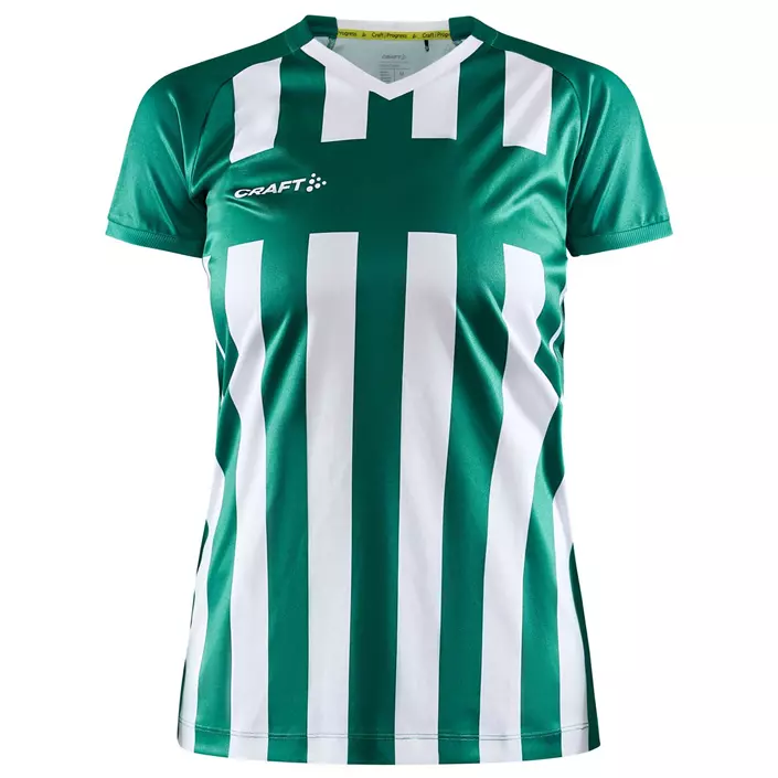 Craft Progress 2.0 Stripe Jersey women's T-shirt, White/Team Green, large image number 0