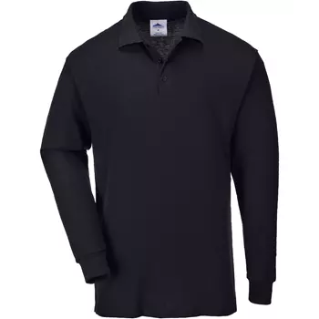 Portwest long-sleeved polo shirt, Black