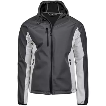 Tee Jays Performance softshell jacket with hood, Dark grey/Off white