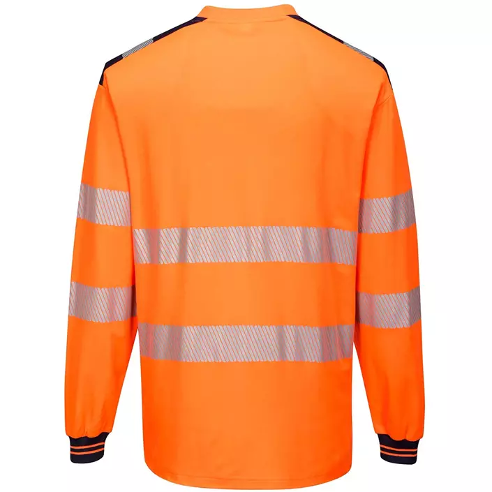 Portwest langermet T-skjorte, Hi-vis Orange/Mørk Marine, large image number 1