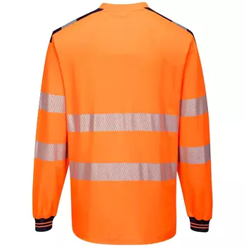 Portwest langermet T-skjorte, Hi-vis Orange/Mørk Marine