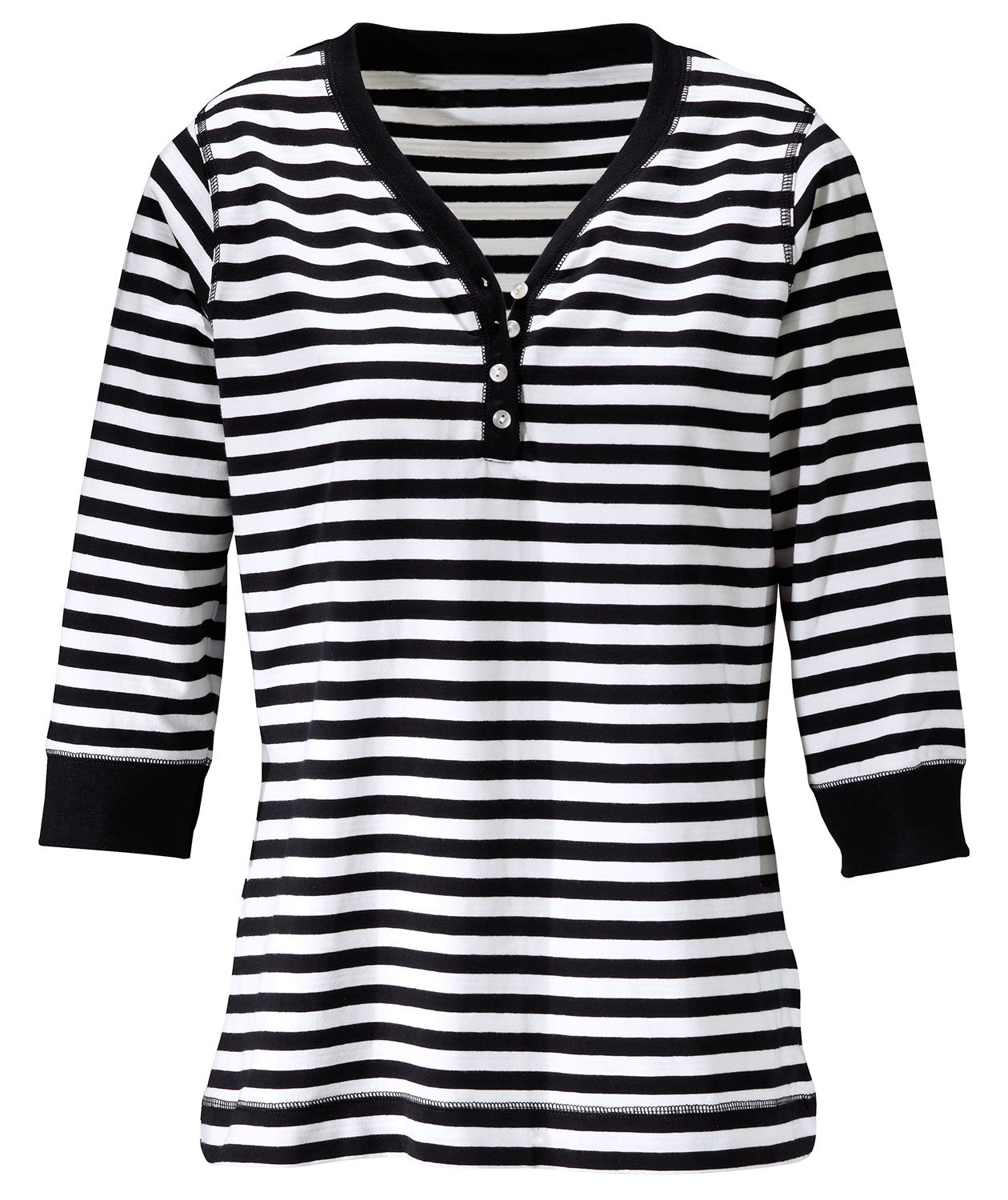 Hejco women's T-shirt with 3/4 sleeves, Black