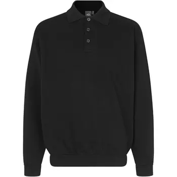 ID Game long-sleeved Polo Sweatshirt, Black