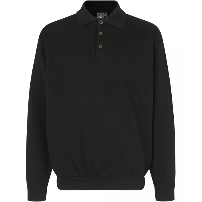 ID Game langermet Polo Sweatshirt, Svart, large image number 0