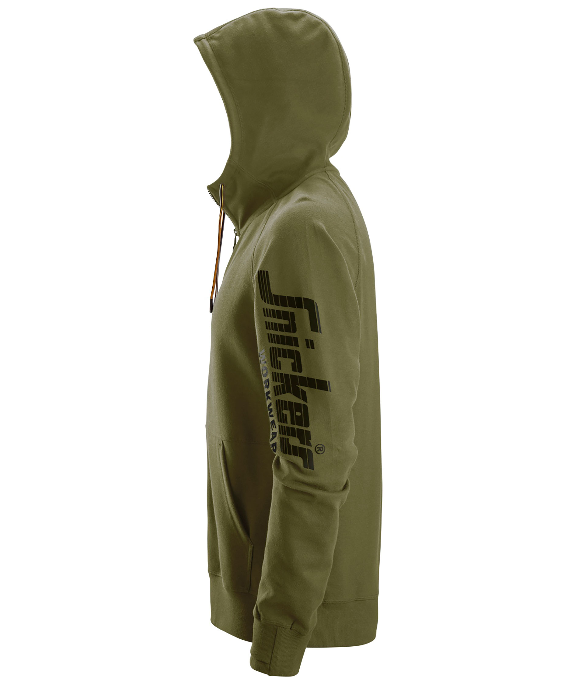 Snickers logo hoodie med dragkedja 2895, Kaki gr&ouml;n, large image number 3