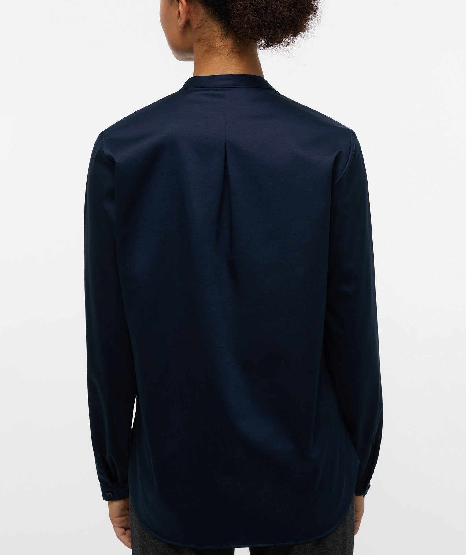 Eterna Satin Loose fit skjorta dam, Navy, large image number 2