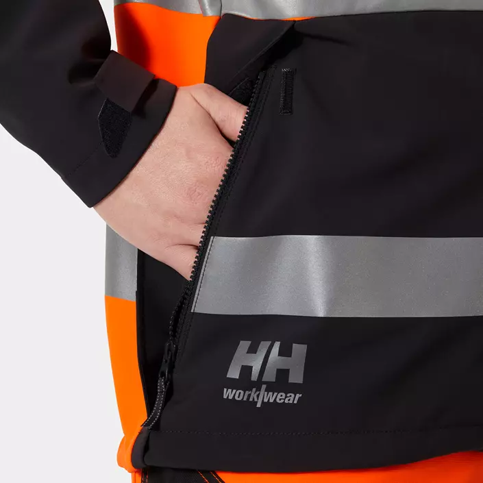 Helly Hansen Alna 4X Tech arbejdsjakke full stretch, Hi-vis Orange/Ebony, large image number 5