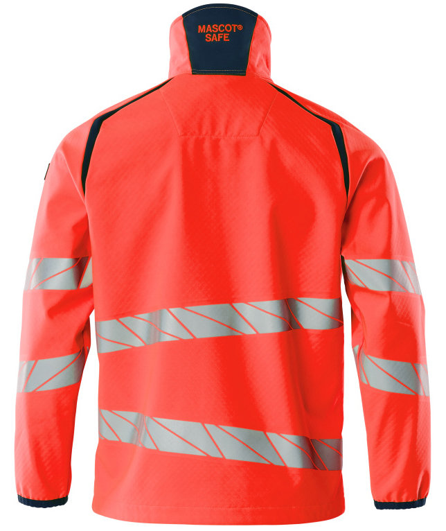 Mascot Accelerate Safe softshell jacket, Hi-Vis Red/Dark Marine