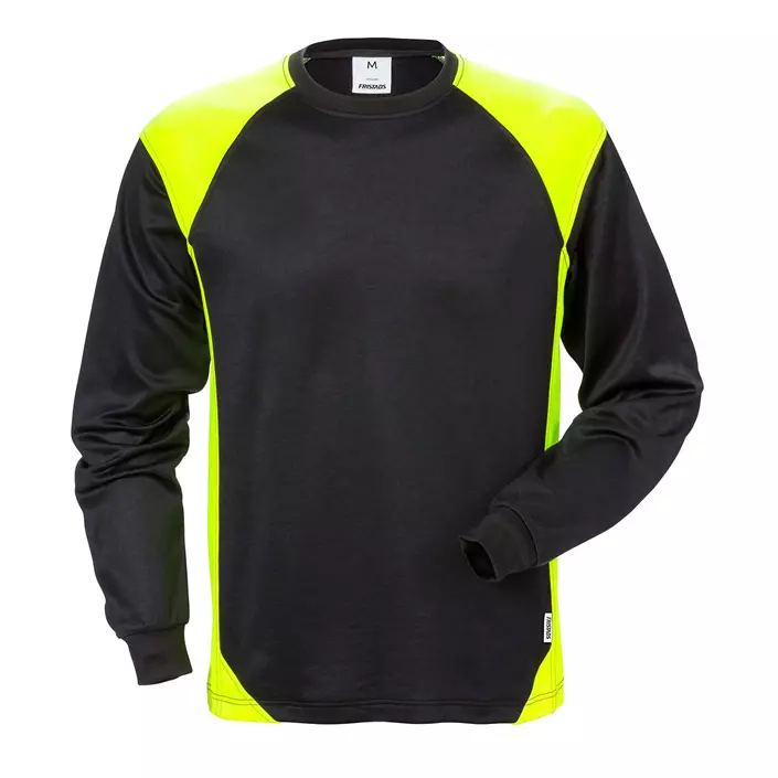 Fristads langärmliges T-shirt 7071 THV, Schwarz/Hi-Vis Gelb, large image number 0