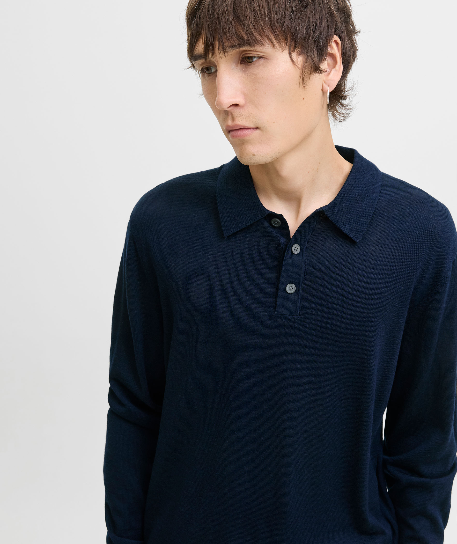 Jack & Jones Premium JPRBLAMERINO knitted polo with merino wool, Night Sky, large image number 3