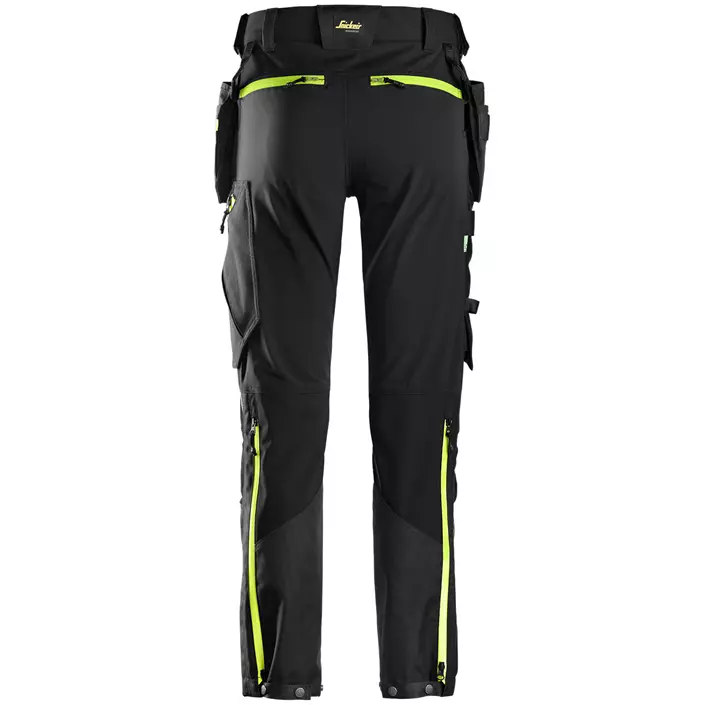 Snickers FlexiWork craftsman trousers 6940 full stretch, Black/Yellow, large image number 2