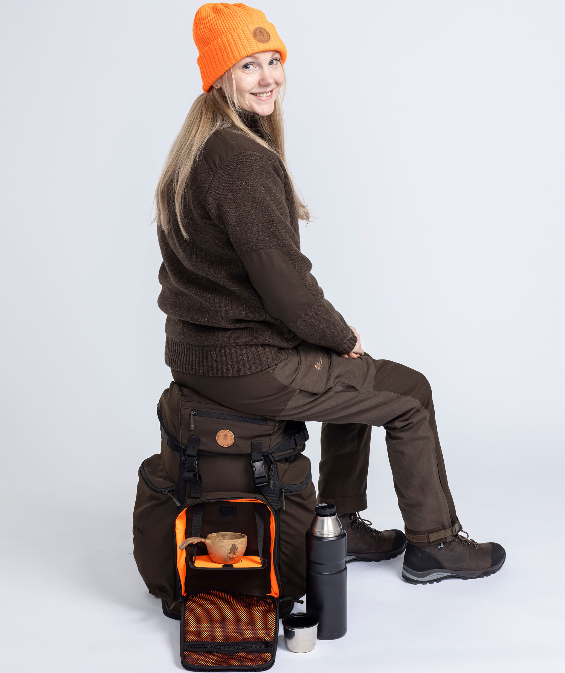 Pinewood Hurricane dame cardigan med uld, Dark brown melange, large image number 6