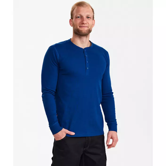 Engel Extend langærmet Grandad T-shirt, Surfer Blue, large image number 1