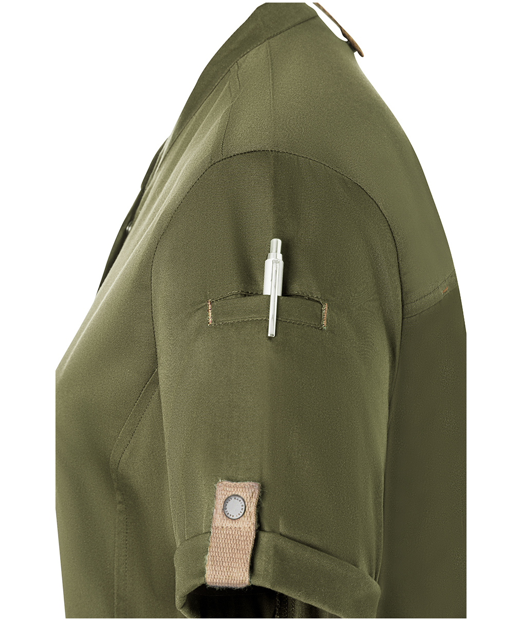 Karlowsky Green-Generation short sleeved chefs jacket, Moss green, large image number 6