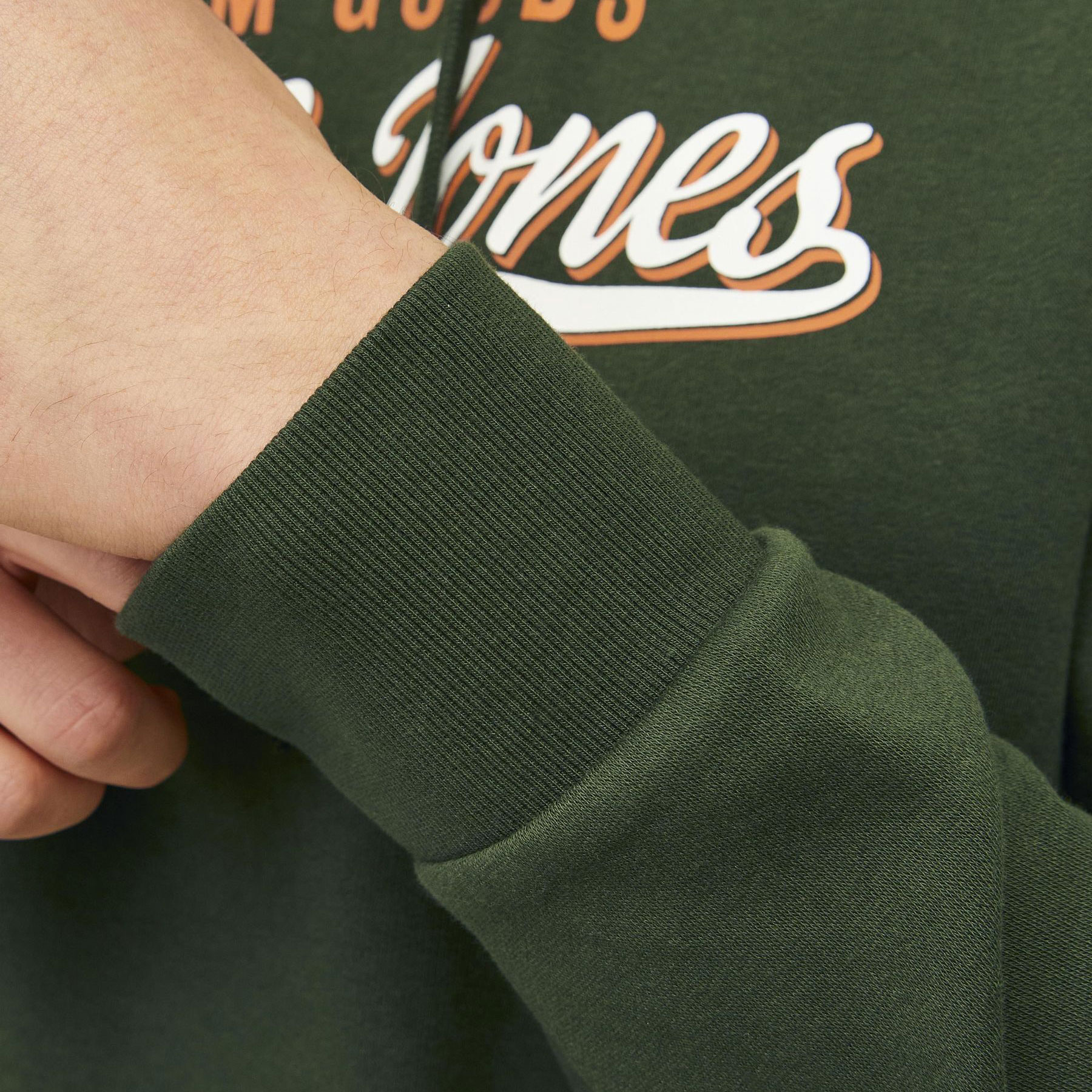 Jack & Jones JJELOGO hoodie, Kombu Green, large image number 4