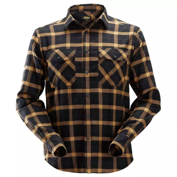 Snickers AllroundWork flannel lumberjack shirt 8516, Black/Brown, large image number 0