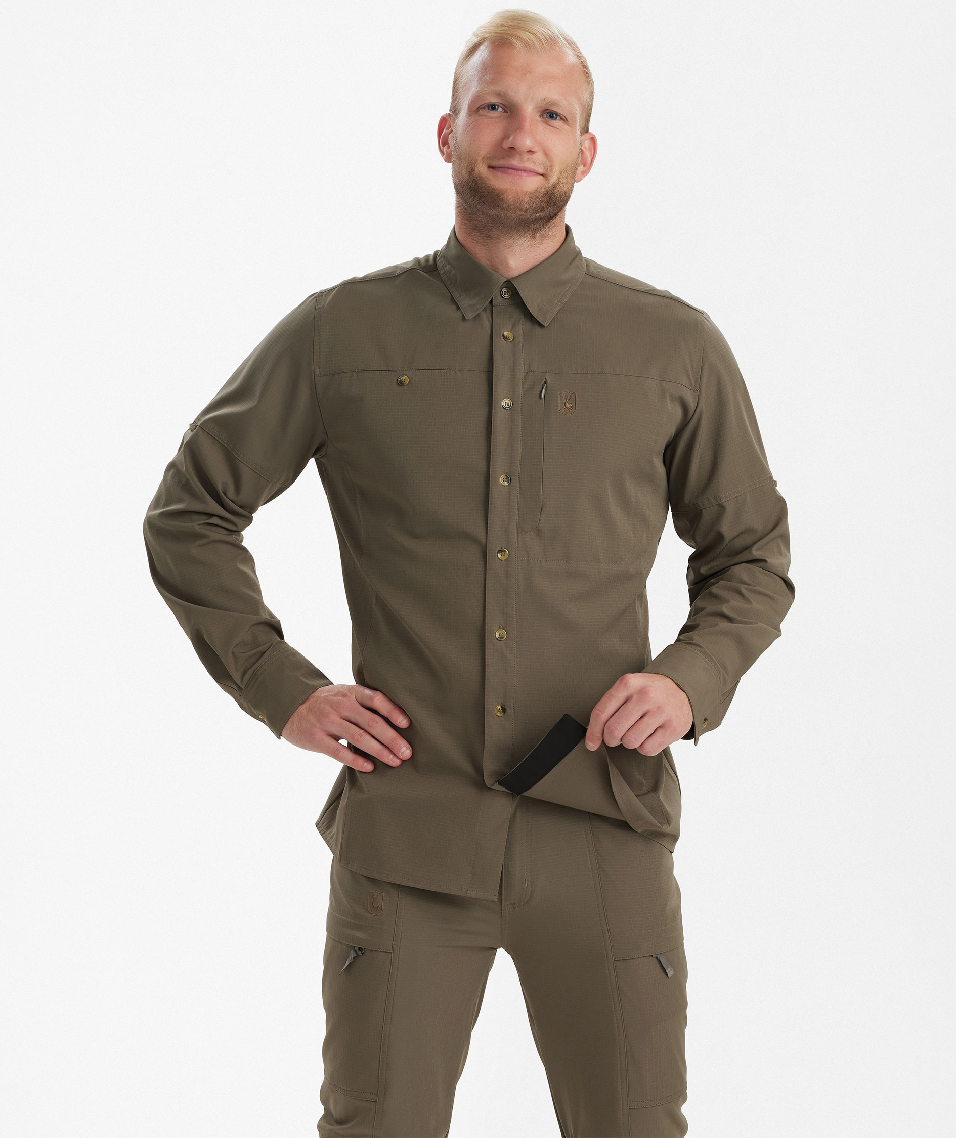 Deerhunter Canopy skjorta, Stone Grey, large image number 3