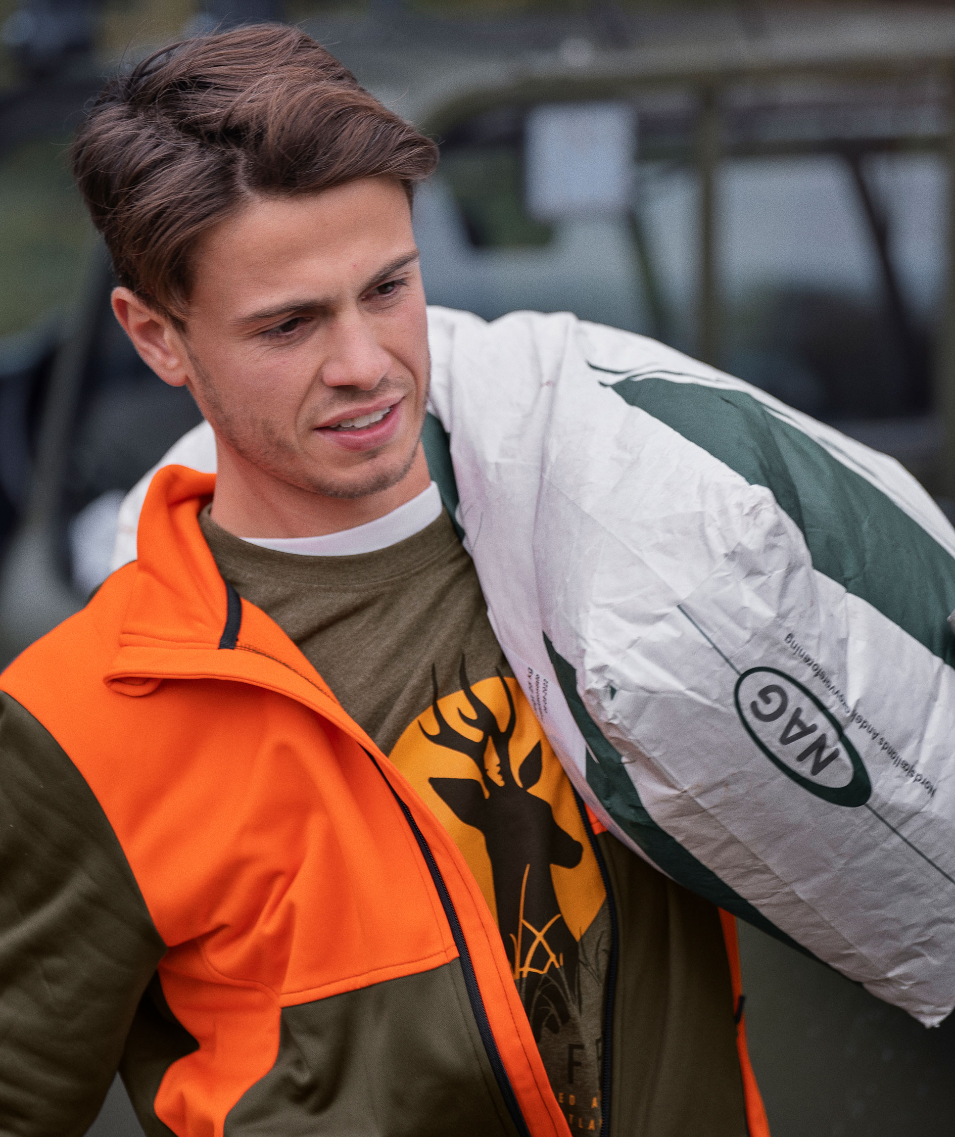 Seeland Elliot fleecejacka, Pine Green/Hi-Vis Orange, large image number 3