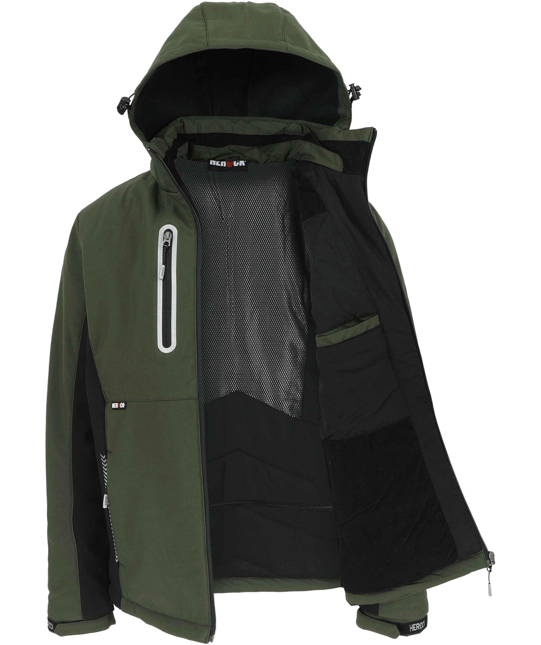 HEROCK Taris gef&uuml;ttert Softshelljacke, Dark Khaki/Black