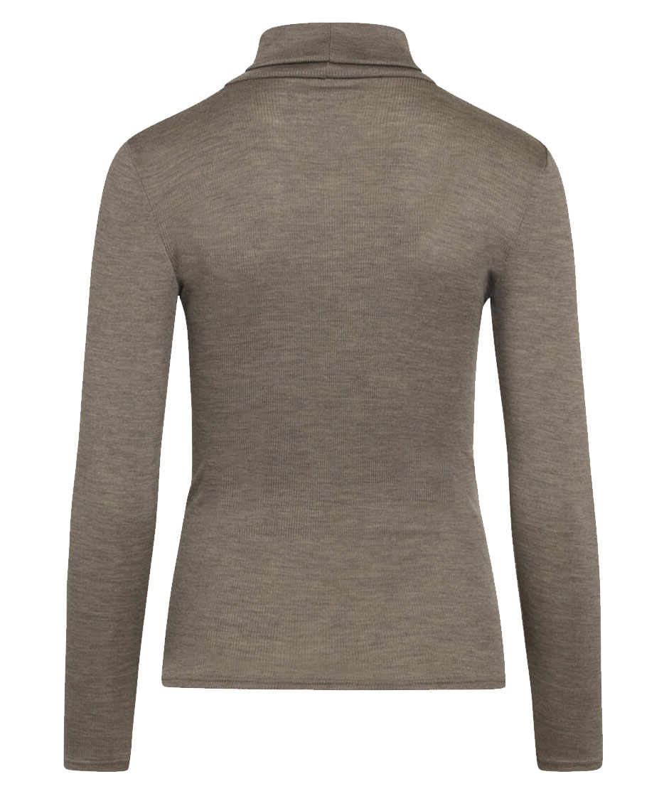 Claire Woman Alys women's knitted pullover with merino wool, Taupe