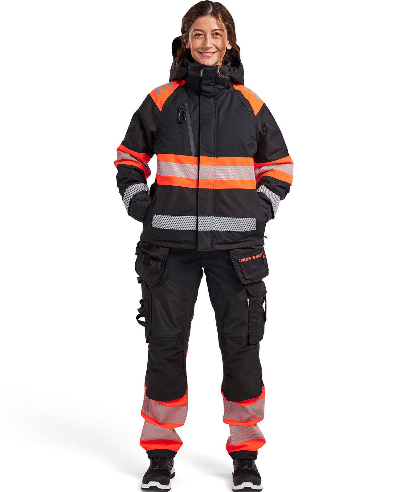 Bl&aring;kl&auml;der Damen Winterjacke, Schwarz/Hi-Vis Rot, large image number 1