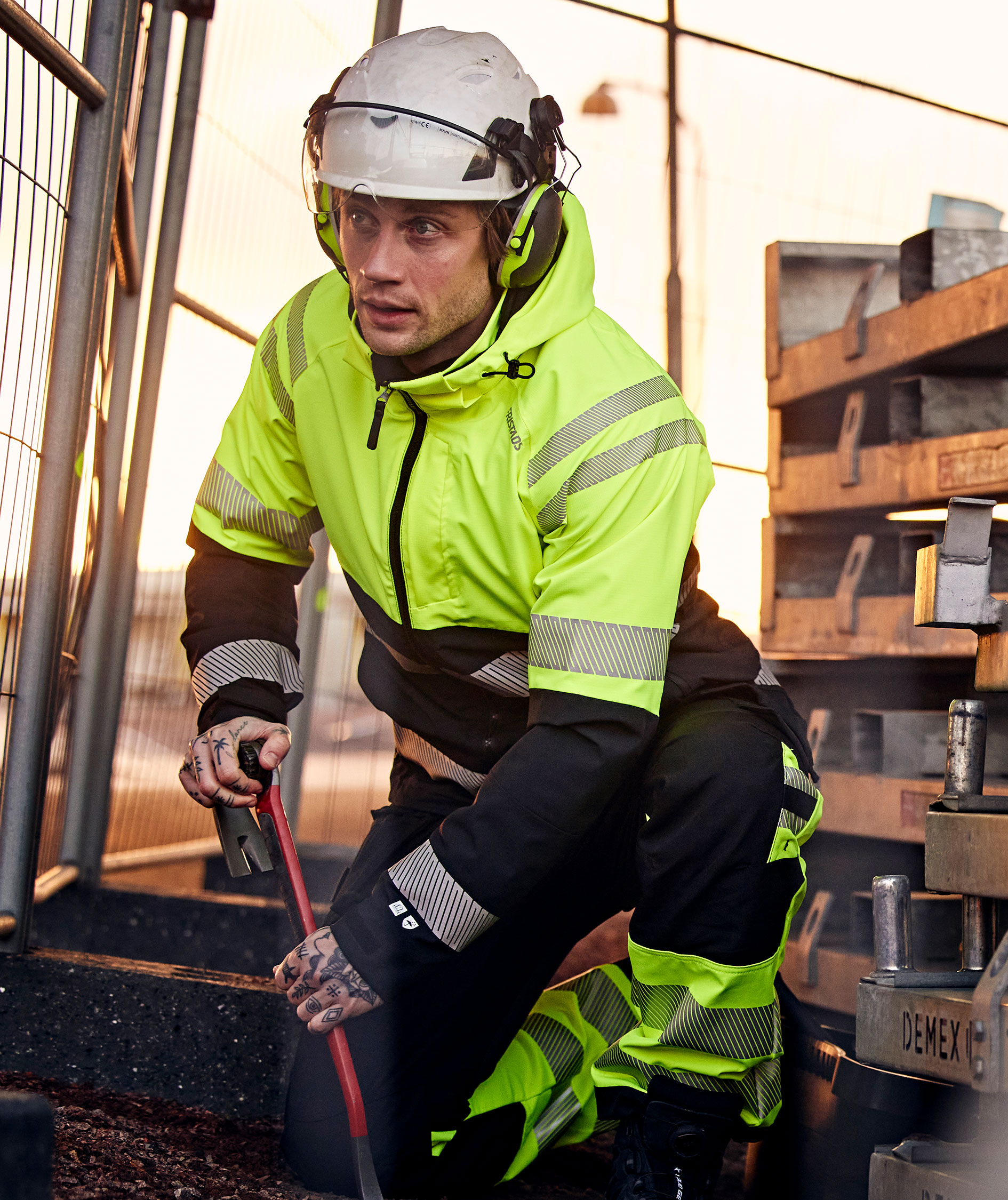 Fristads skaljacka 4690 GLS full stretch, Varsel Gul/Svart, large image number 12