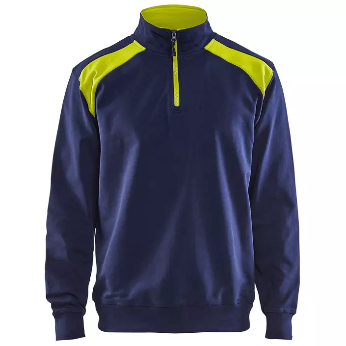 Blåkläder Unite Half-Zip sweatshirt, Marine/Hi-Vis yellow, large image number 0