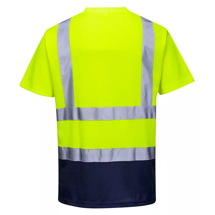 Portwest T-skjorte, Hi-Vis gul/marineblå, large image number 1