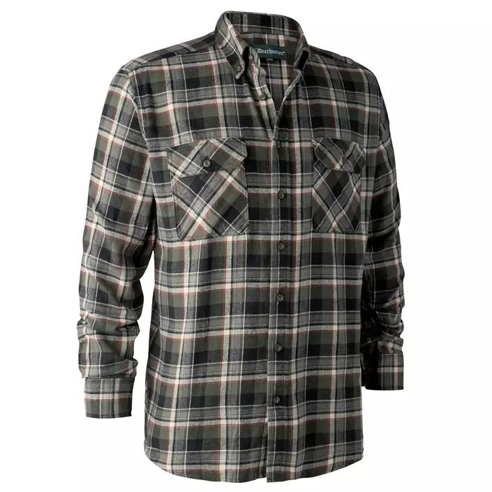 Deerhunter Marvin modern fit flannel snekkerskjorte, Green checked, large image number 0