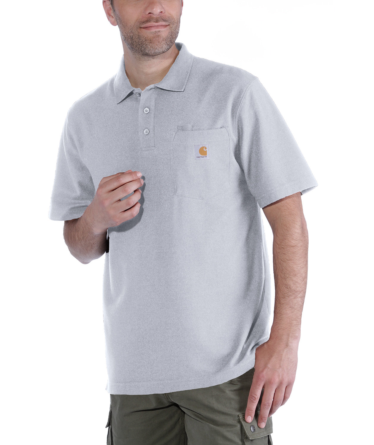 Carhartt Contractor's polo T-skjorte, Heather Grey, large image number 1
