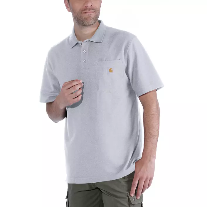 Carhartt Contractor's Work Pocket polo T-shirt, Heather Grey, large image number 1