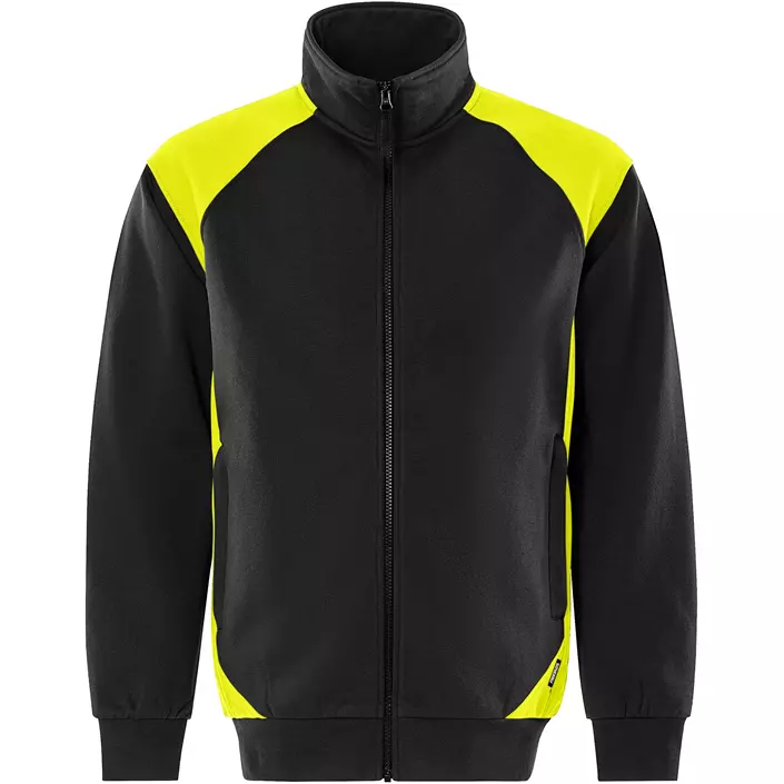 Fristads cardigan 7248 GSM, Sort/Hi-Vis Gul, large image number 0