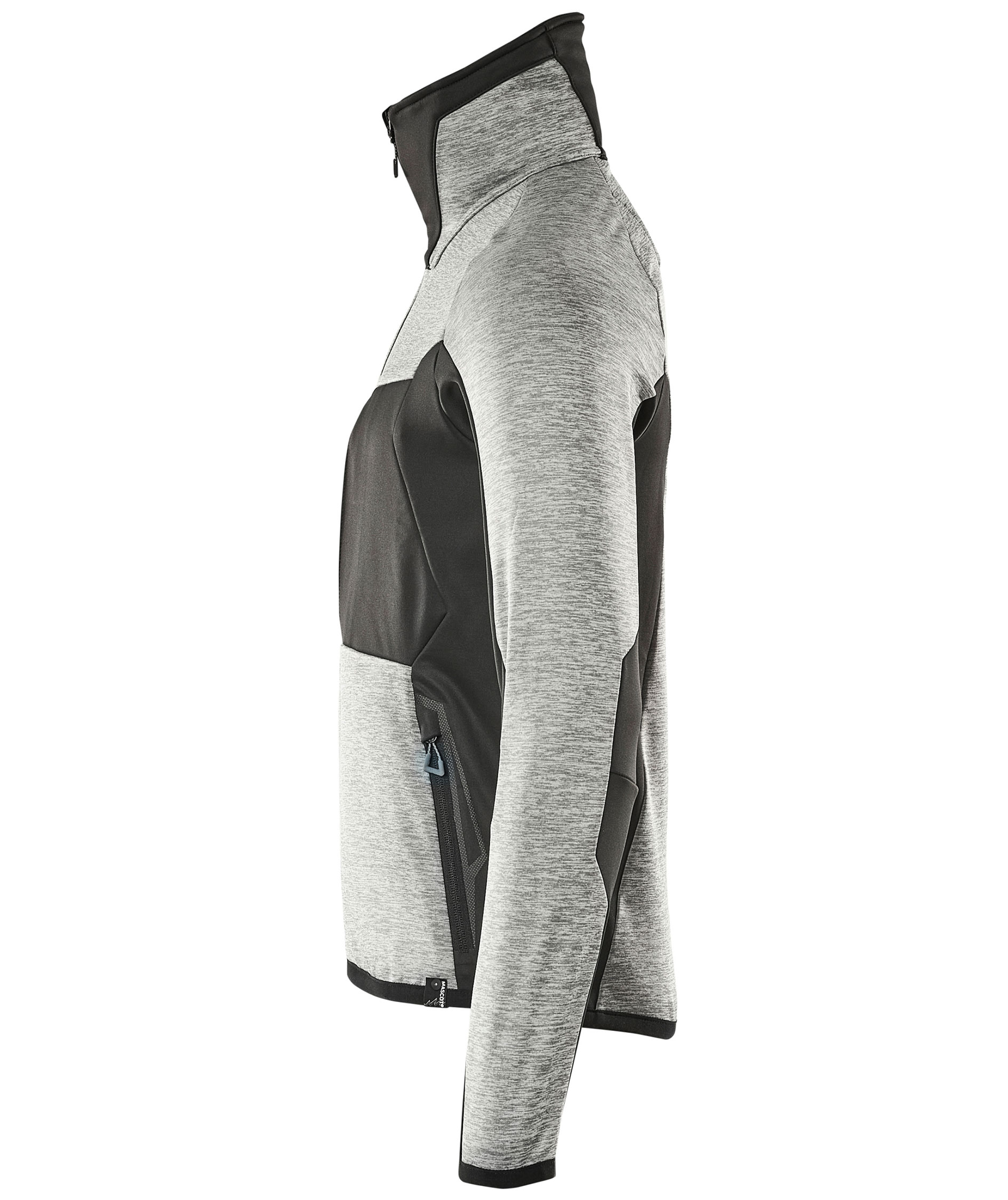 Mascot Advanced fleece sweater with zip, Grey Melange/Black, large image number 3