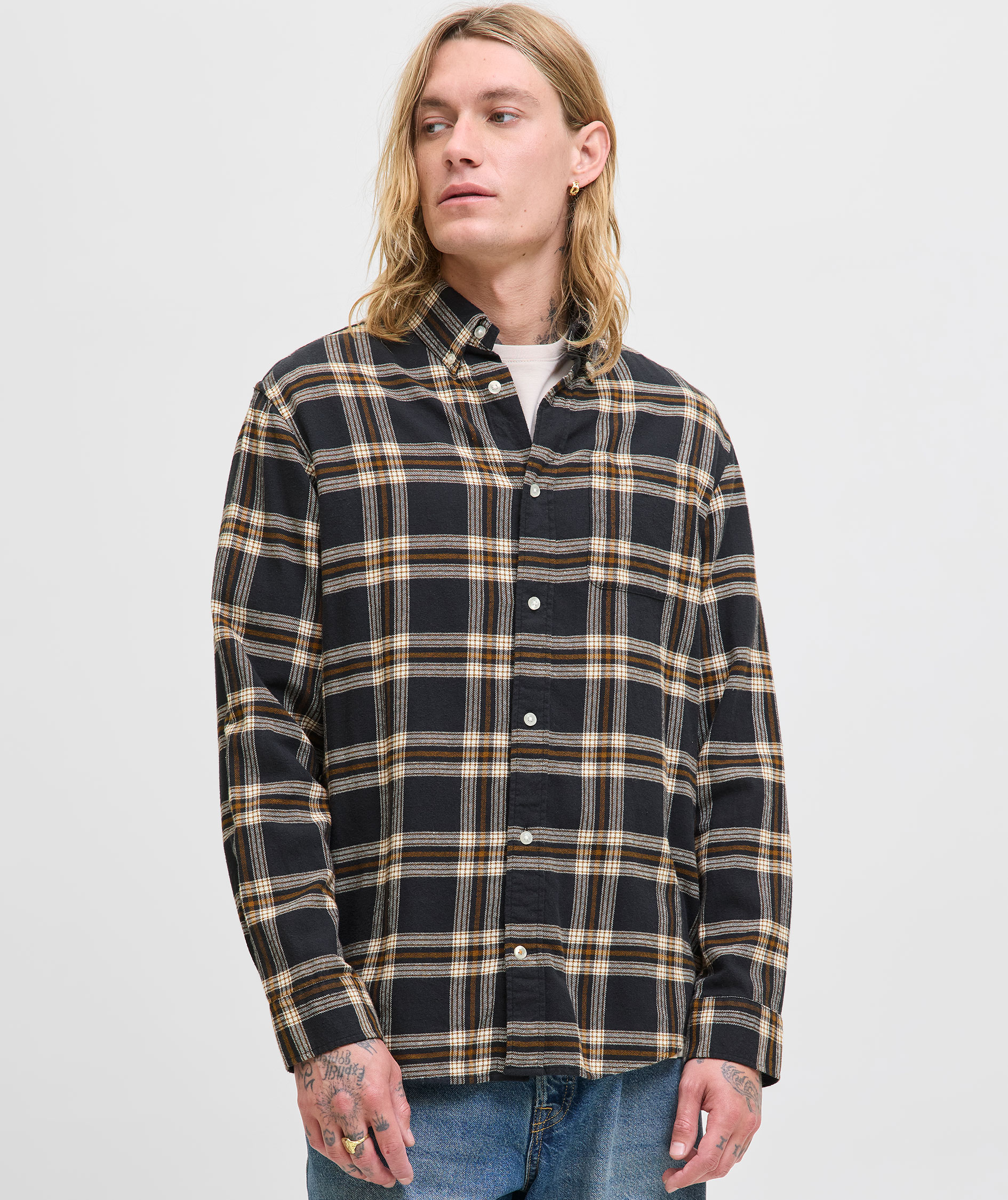 Jack & Jones JJECLASSIC flannel shirt, Black, large image number 6