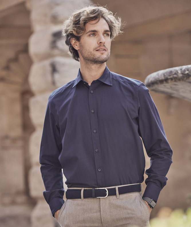 Clique Clark shirt, Dark Marine Blue