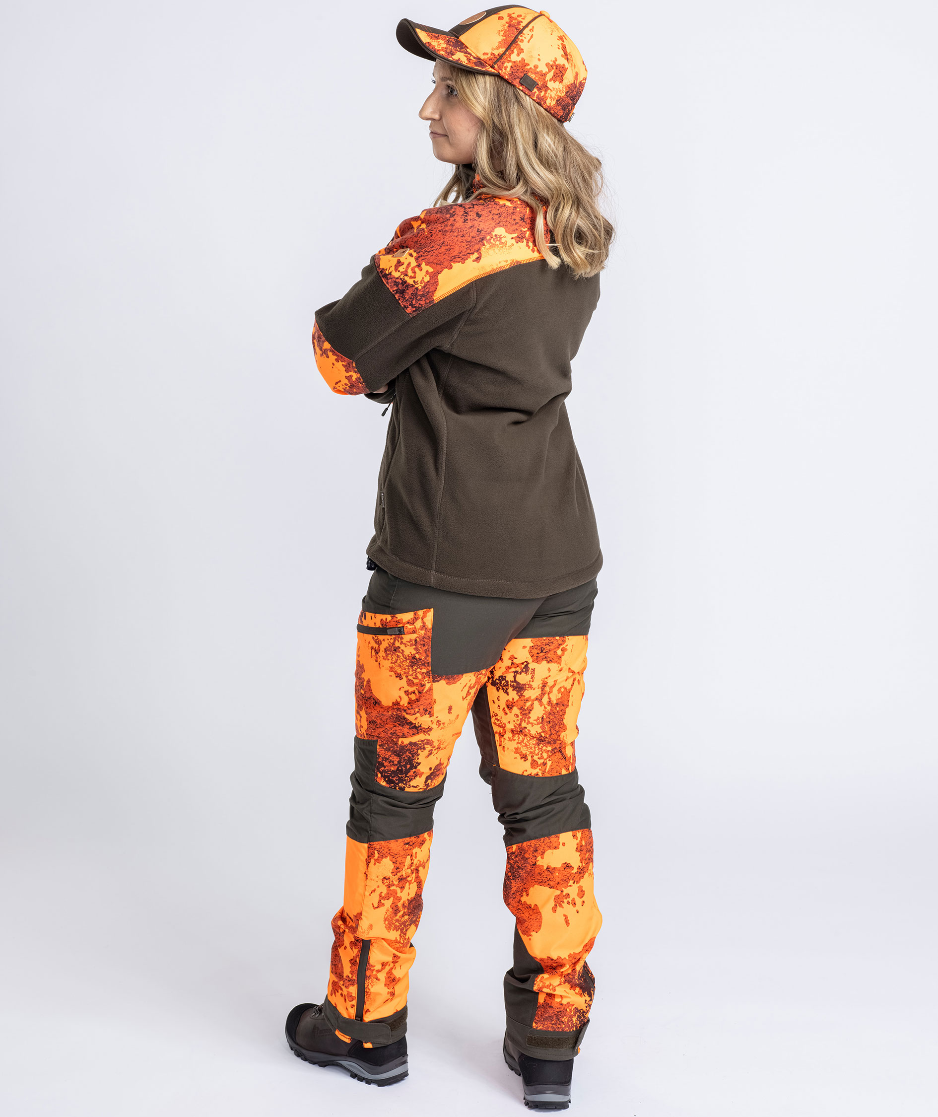 Pinewood&nbsp;Sm&aring;land Hunters Camou dame fleecejakke, Hunting Brown/Strata Blaze, large image number 3