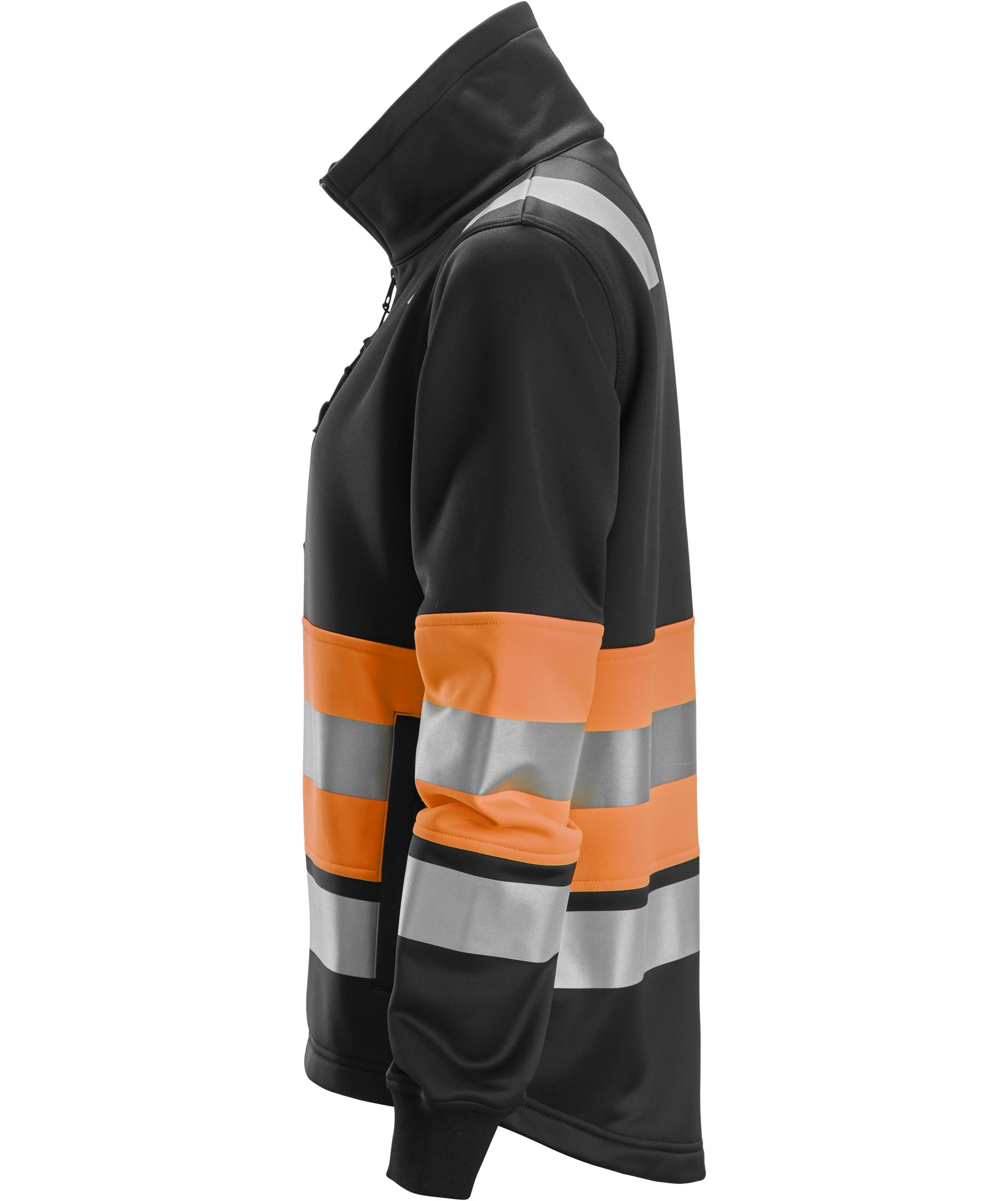 Snickers women's sweat jacket 8077, Hi-Vis Orange/Black, large image number 3