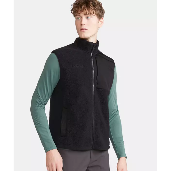 Craft ADV Explore fibre pile vest, Black, large image number 1