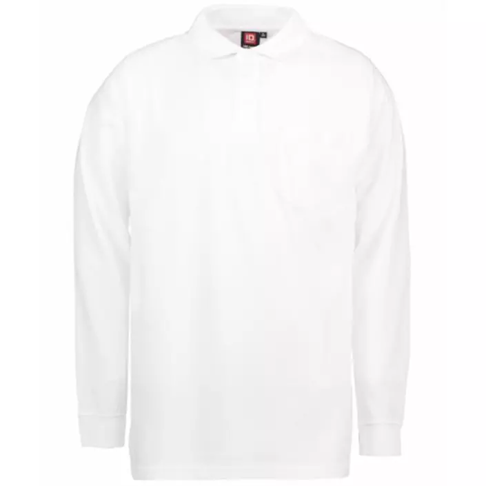 ID PRO Wear Polo shirt with long sleeves, White, large image number 1