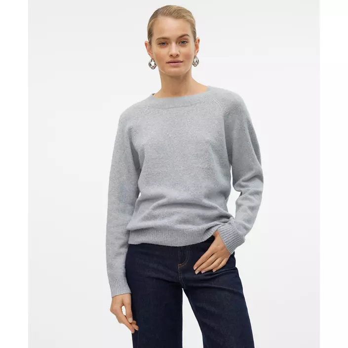 Vero Moda VMDOFFY stickad tröja dam, Light Grey Melange, large image number 1