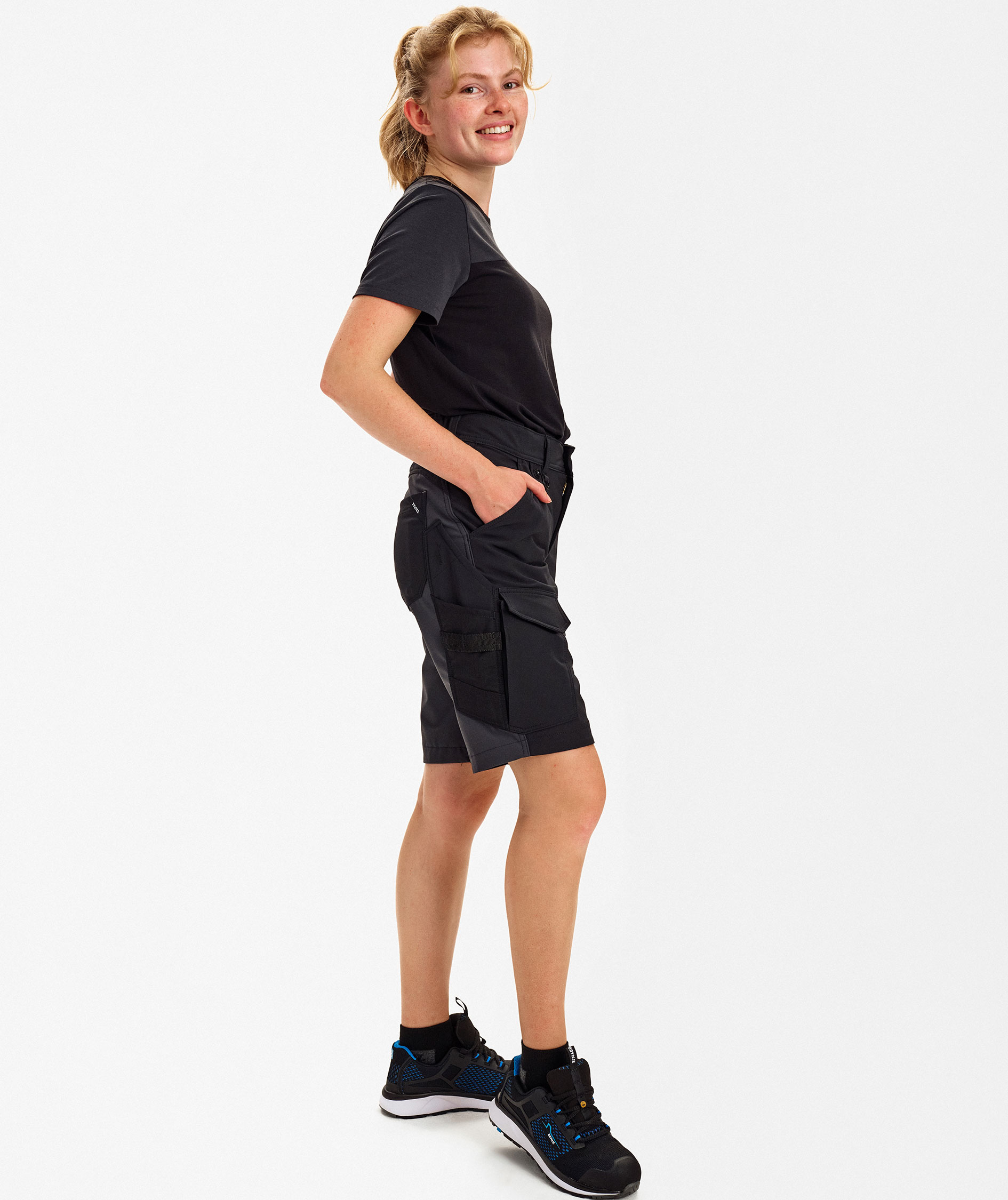 Engel Entire women's work shorts full stretch, Black/Anthracite Grey, large image number 5