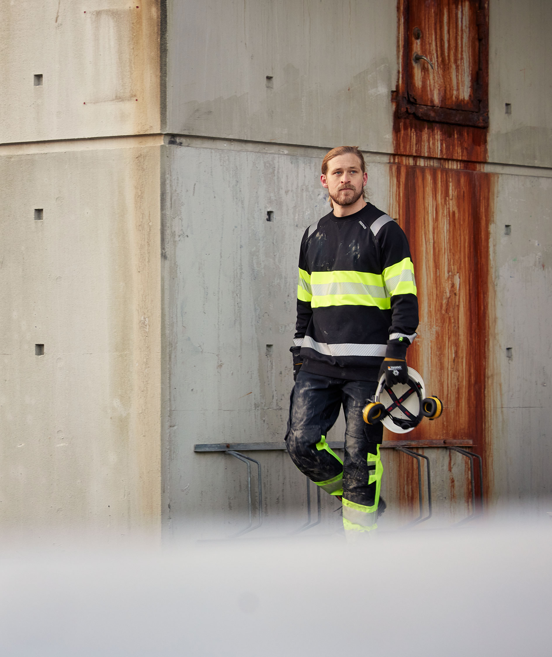 Fristads sweatshirt 7530 GKC, Varsel Gul/Svart