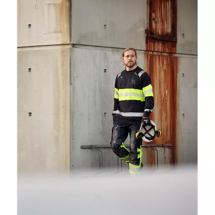 Fristads sweatshirt 7530 GKC, Varsel Gul/Svart, large image number 1