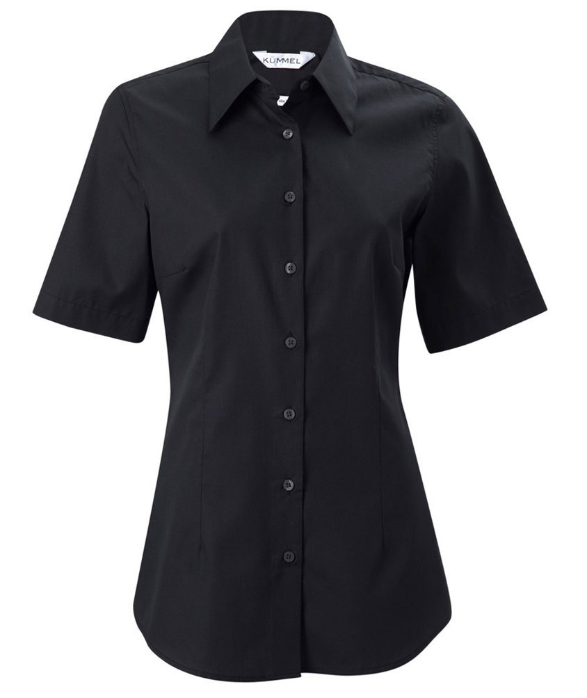 K&uuml;mmel Kate Classic fit women's short-sleeved poplin shirt, Black
