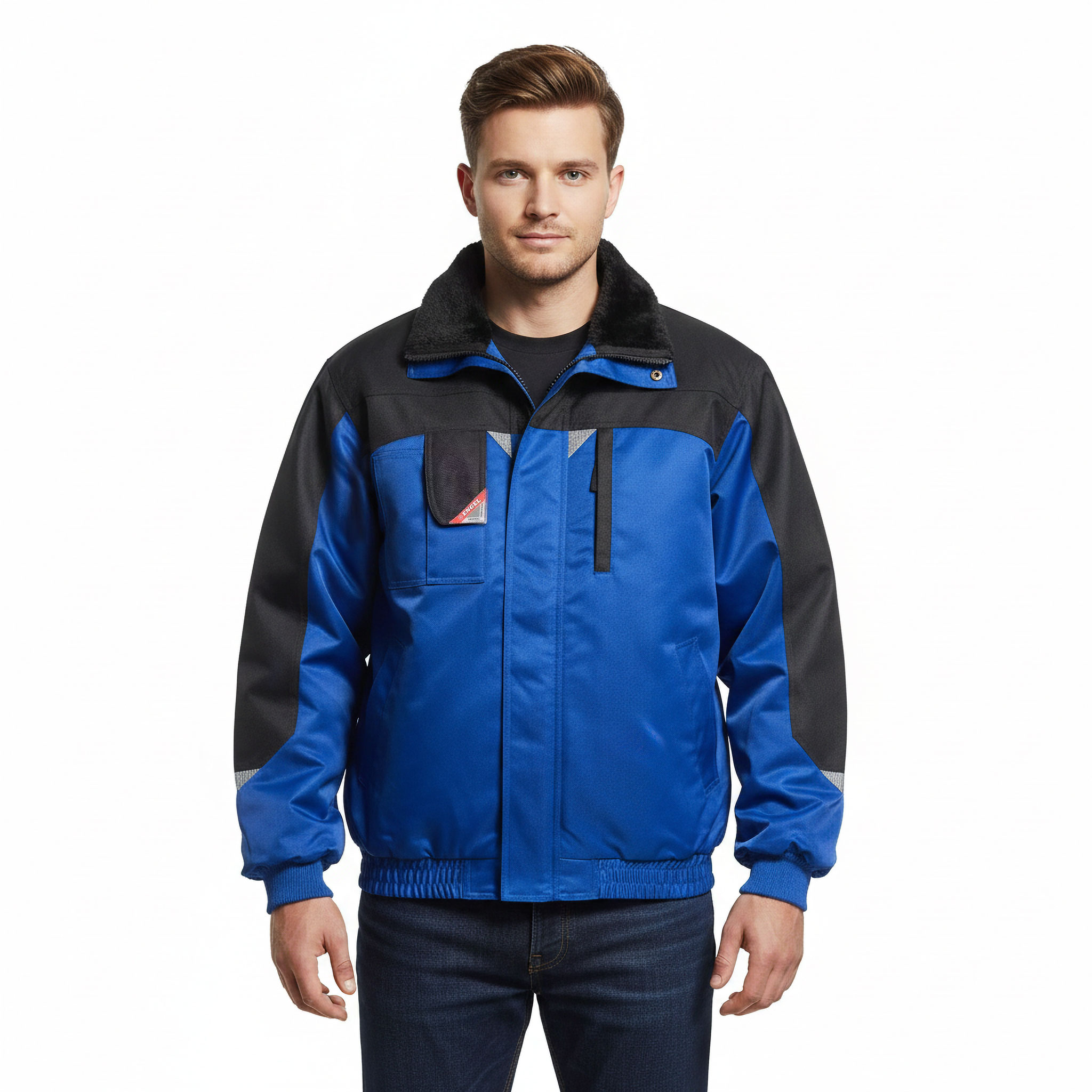 Engel pilotjacka, Azurbl&aring;/Svart