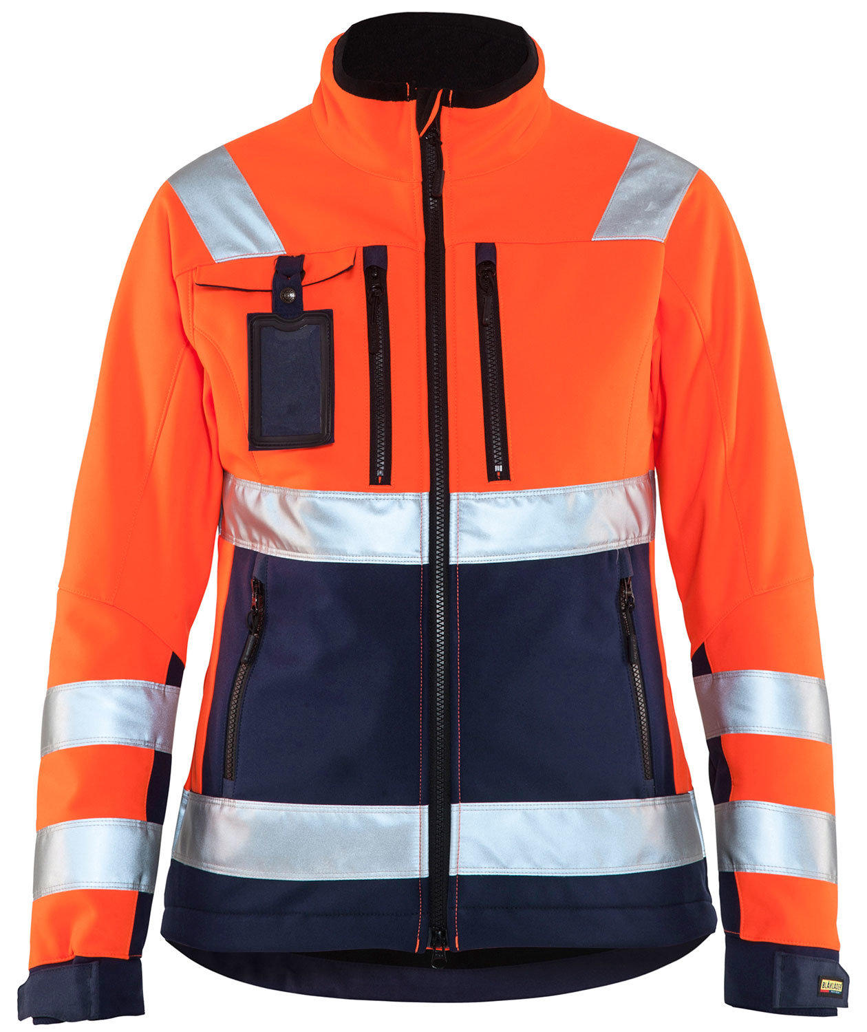 Bl&aring;kl&auml;der dame softshelljakke, Hi-vis&nbsp;Orange/Marine, Hi-vis&nbsp;Orange/Marine, swatch