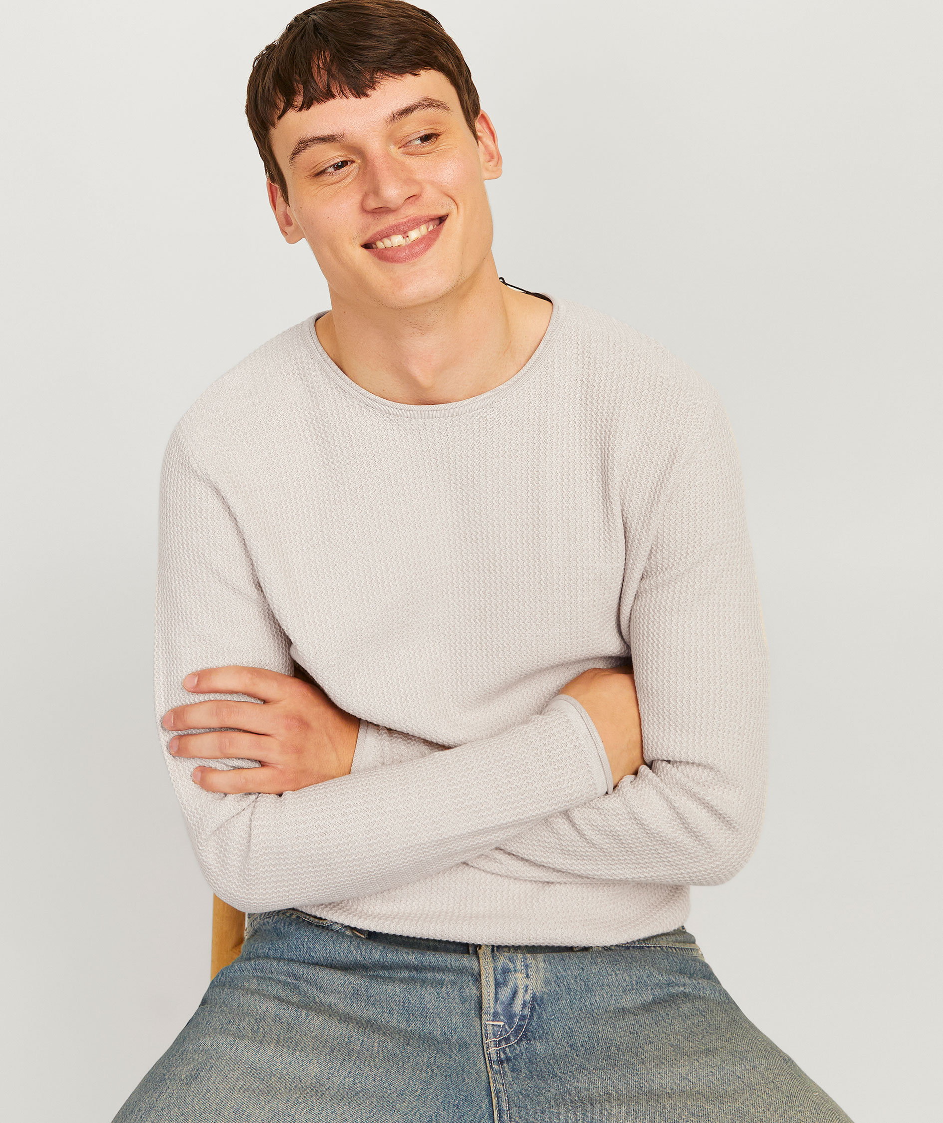 Jack & Jones JJECOOPER Strickpullover, Oatmeal Melange, large image number 5