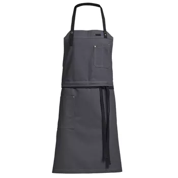 Kentaur Raw bib apron with pockets, Dark Grey